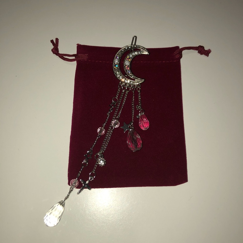 💄Free💄 Moon Crystal Dangling Barrette - Picture 4 of 8